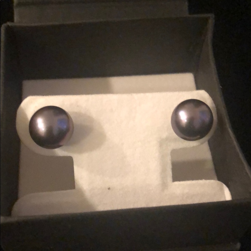 Honora Purple/Gray Cultured Pearl Posts